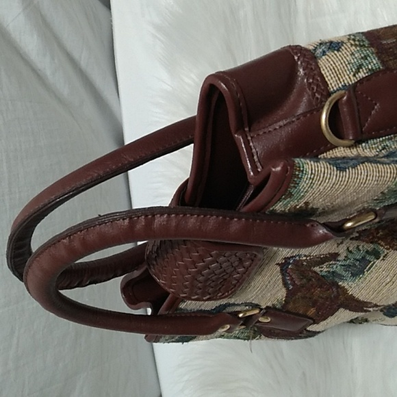SALE! RARE! Horse Tapestry 🐎 Woven Faux Leather Vintage Handbag Never Used - Picture 9 of 16